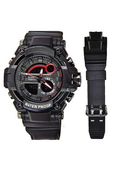 Vegans 8015 Replacement Watchband Double Watch Silicone Men's Wristwatch