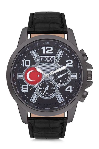 POLO Rucci 2180 Flag Patterned Men's Wristwatch with Strap