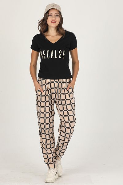 Jenny Daphne Lady Jenny Daphne - Comfortable Wear T-Shirt and Baggy Suit