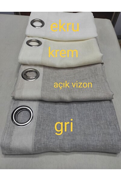 Evcimenhome Rustic Tulle Eyelet Metal Encapsulated Foldet Linen 180Cmx230Cm Color: Ecru