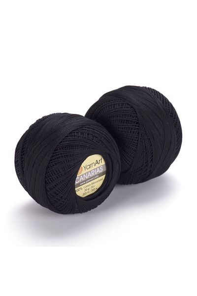 Yarnart Canarias - Mercerized Lace Thread Μαύρο-9999