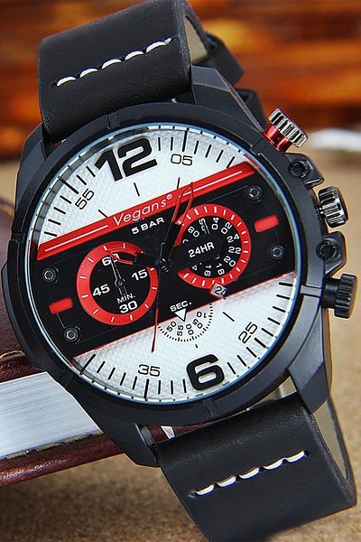 Vegans 8259 Men's Wristwatch with Calendar Strap