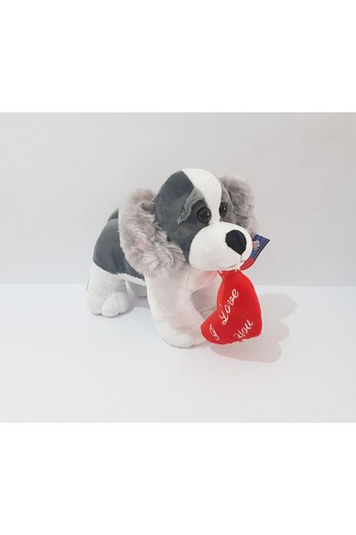 renkli çiçekler 20CM Plush Toy Dog With Heart Cute Plush Toy Gift For Kids