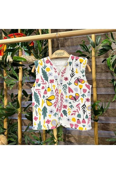 PATSAN Winter Velvet Baby Vest Double Sided Usable Inside Plush Fleece Covered Flower Butterfly