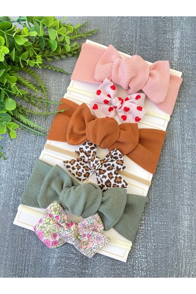 pempem bandana kız bebek koşkorse bandana ve fiyonk saç bandı takımı