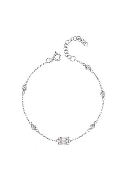 Silveranka 925 Ayar Gümüş Baget Detaylı Halhal