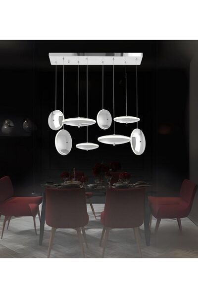 RONİSU AYDINLATMA Astra 8'li Sıralı Disk Avize Led Avize Aydınlatma