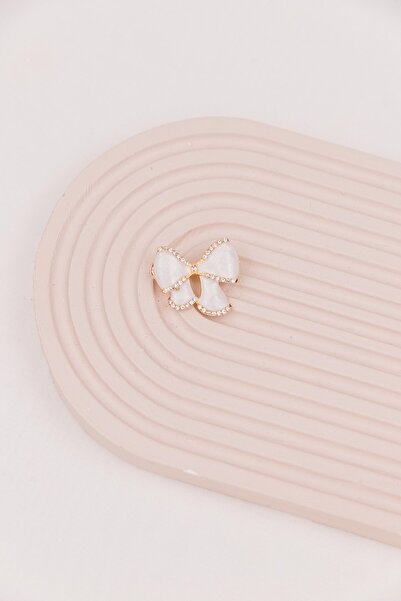 Sacha Accessories Fiyonk Figürlü Taşlı Gold Broş