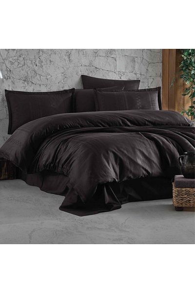 Zeynep Tekstil Set cuvertură de pilota Clasy Single 100% Bumbac Satin - Capital V1 Antracit