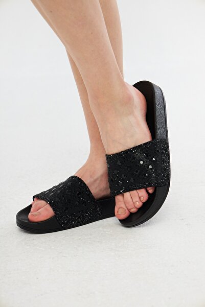 ALTUNTAŞ Comfortable Sole Summer Jewelled Slippers for Women and Girls - Outdoor House Slippers