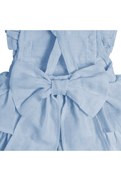 DEUX LAPINS 100% Cotton Muslin Baby Ruffle Evening Dress