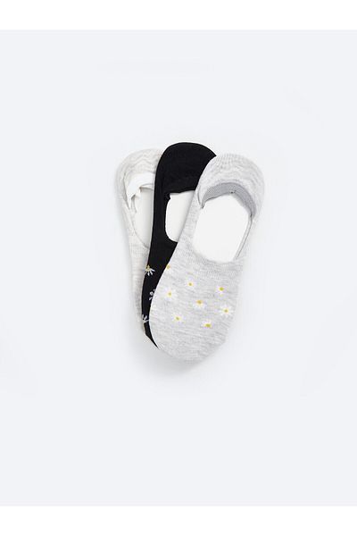 LC Waikiki LCW DREAM gemusterte Ballerina-Socken für Damen im 3er-Pack