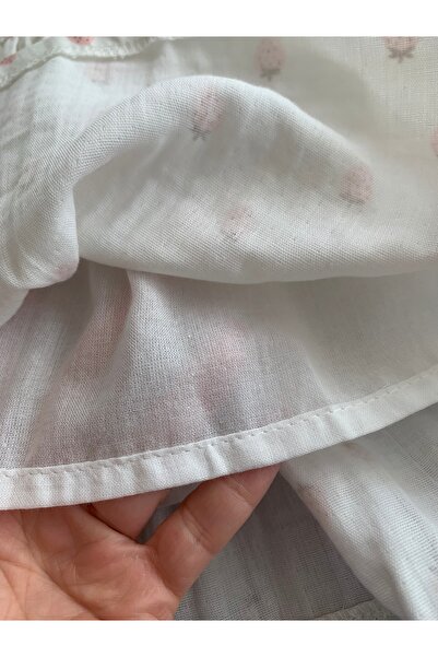 Ateş Bebeğim Çilek konsept Müslin  Bebek Elbise