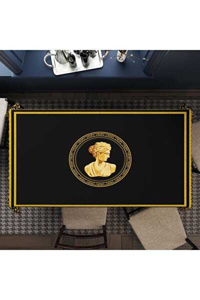 Adawall Thin Linen Black Tablecloth - Bust Detailed, International Wash and Fade Certificate