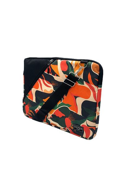 Differ Studio 13-14'' Inch Orange Abstract Leaf Pattern Waterproof/laptop/macbook/notebook/case/bag