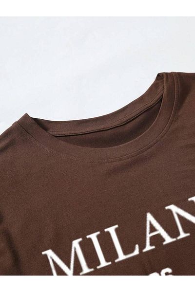 FAVORİST MILANO Printed Oversize Βαμβακερό T-Shirt - Κοντό μανίκι