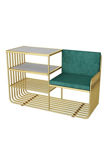 Hitit Dekorasyon Rebeca Gold Metal Benç Ayakkabılık