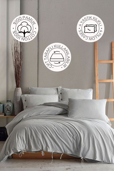 Novella Home Σετ Παπλωματοθήκη Monarch Διπλό - 100% Βαμβάκι πλενόμενο