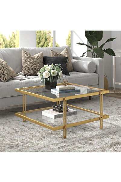 Hitit Dekorasyon Dolores Gold Metal Orta Sehpa