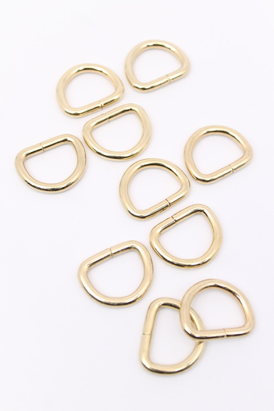 ERDAL DERİ 10 τεμάχια δαχτυλίδια D από ανοιχτόχρωμο χρυσό ύψους 2 εκ.