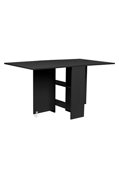 Hitit Dekorasyon Silvia Siyah Ahşap Katlanır Yemek Masası