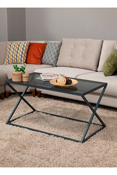 tino furniture Sergio Metal Orta Sehpa (füme Camlı)