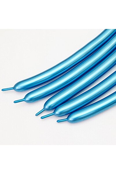 parti sürprizi بالون سجق لون أزرق كروم 12 قطعة