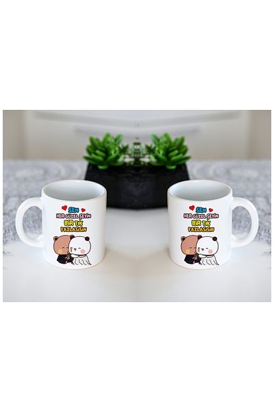 GünayStore Dear Couple Friend - 300ml My Husband and Wife Design Cup, 2 Pieces