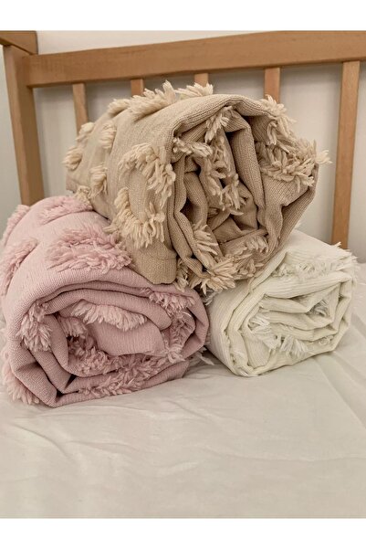 Tinybabyconcept 100% Chenille Pique Pompom Special Design Fabric Baby Swaddle Blanket 100x100 Cm