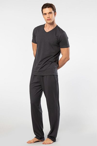 Cacharel Men's 2192/Anthracite Short Sleeve Modal Pajama Set