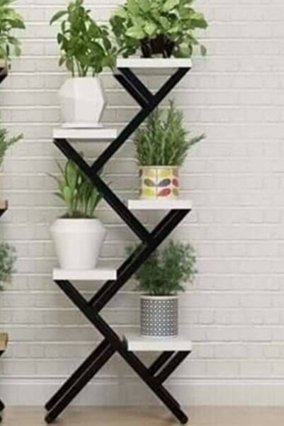 Hitit Dekorasyon Rio Metal Ahşap Saksılık Çiçeklik