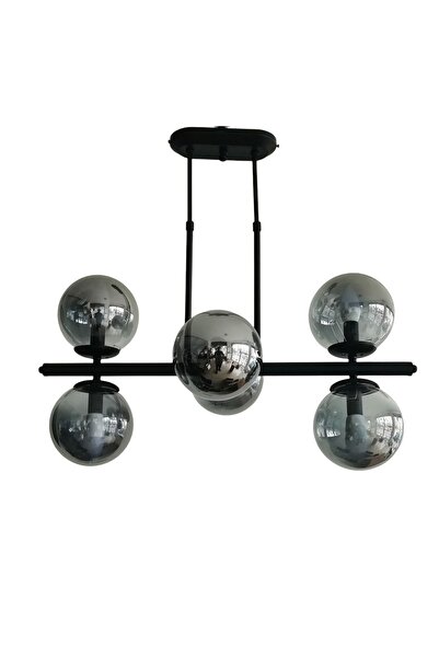 KEREM AVİZE 6lı Modern Avize Siyah Avize Salon Avize