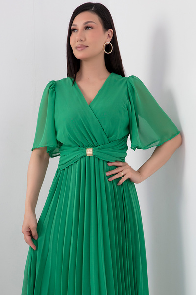 PULLIMM Шифонова сукня - плісирована спідниця, пояс на пряжці, GRS3498