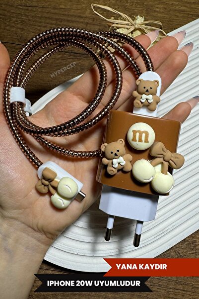 WANNA PROTECT Iphone Şarj Aleti Kılıfı 18w/20w Şarj Koruma Seti Kablo Koruyuc...