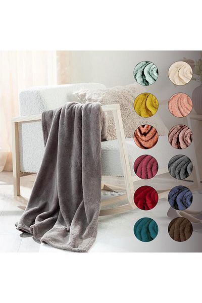 English Home Fleece-Überwurfdecke, weiche Plüschdecke für Couch, Sofa oder Bett, Überwurfgröße, super