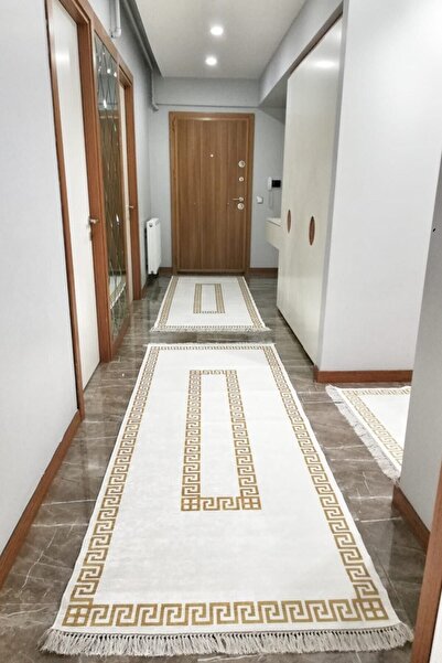 VOPTEKS Makinede Yıkanabilir Kaymaz Taban Gold Halı