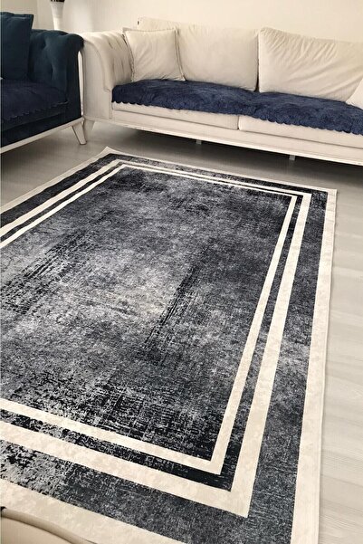 VOPTEKS Beyaz Gri Halı Salon Halısı Mutfak Halısı Yatak Odası Halısı Yolluk M...