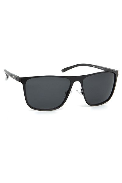 Di Caprio Men's Black Metal Frame Rectangular Polarized Glass Sunglasses