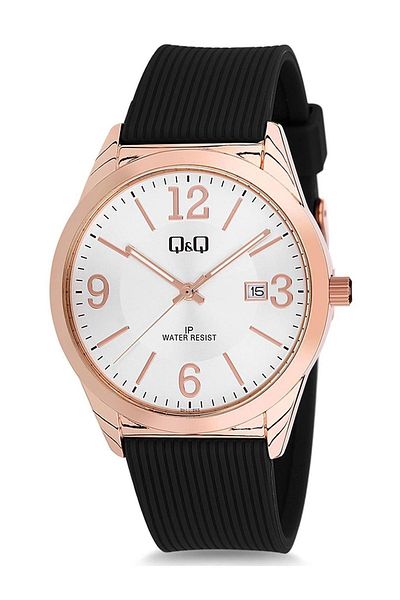 Q&Q Women's Black Calendar Wristwatch with Silicone Strap