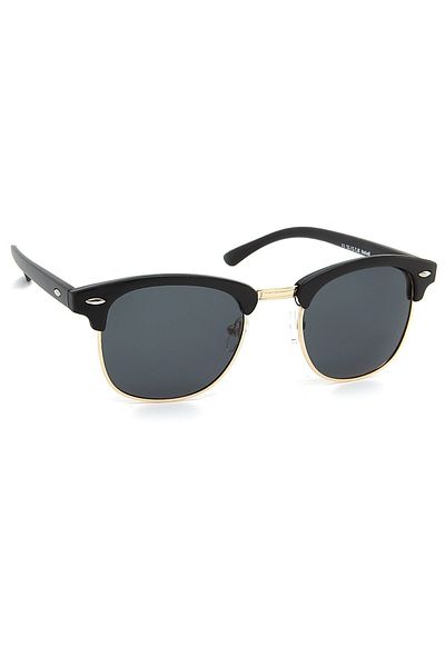 Di Caprio Unisex Matte Black Gold Clubmaster Polarized Glass Sunglasses