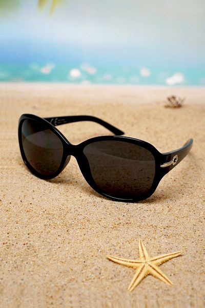 Di Caprio Black Organic Glass UV400 Women's Sunglasses