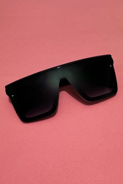 Di Caprio Black Gradient Whole Large Glass Women's Sunglasses