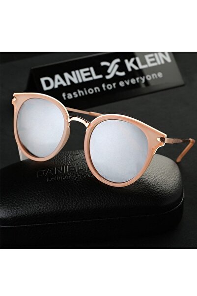 Daniel Klein Kadın Açık Pembe Gri Aynalı Yuvarlak Oval Polarize Camlı Güneş Gözlüğü