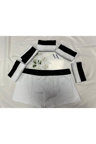 VALUE FASHION Λευκό βαμβακερό ανδρικό εσώρουχο μπόξερ - Πακέτο 6 τεμαχίων