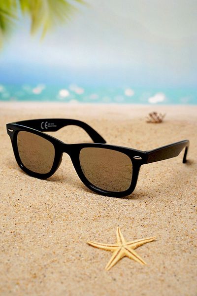 Di Caprio Unisex Gray Square Model Sunglasses - Mirrored