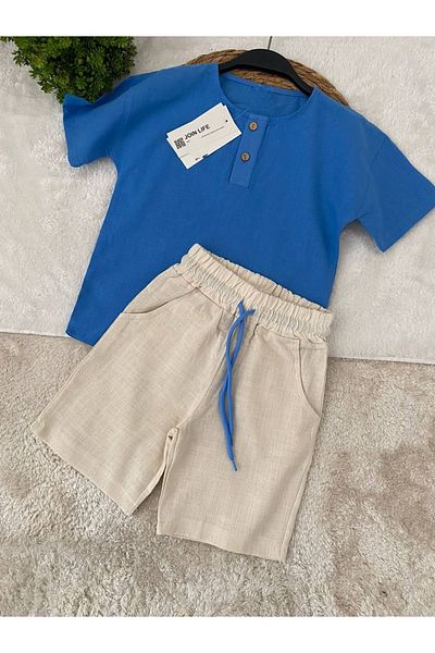 wiizy kids Boy's Linen Shirt and Shorts Set