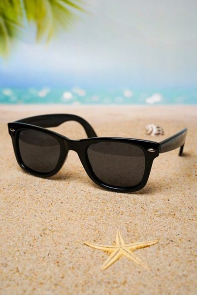 Di Caprio Piano Black Bone Square Model Polarized Glass Unisex Sunglasses