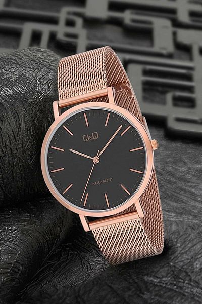 Q&Q Lover Couple Wristwatches with Wicker Strap