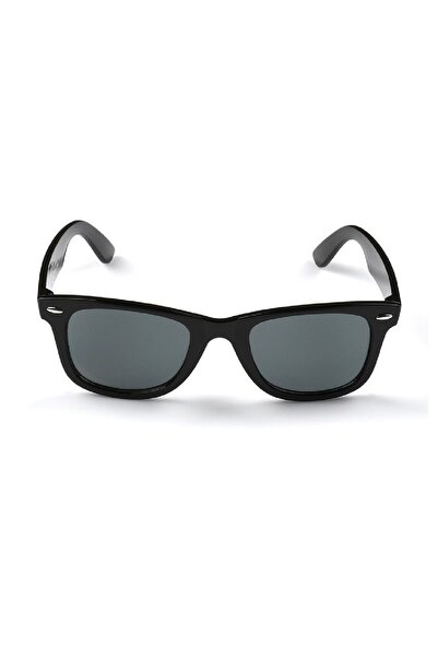 Di Caprio Bright Black Unisex Square Model Sunglasses