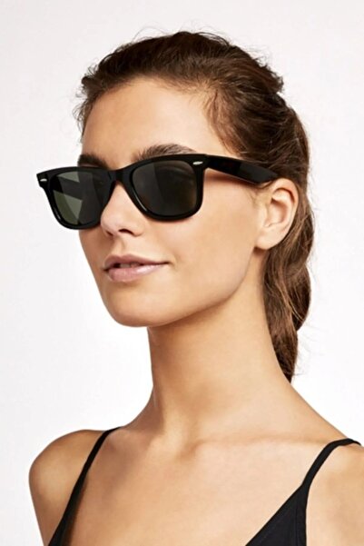 Di Caprio Bright Black Unisex Square Model Sunglasses